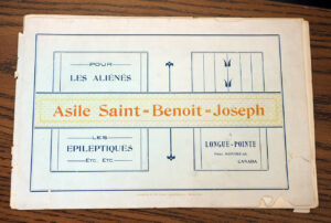 Brochure publicitaire de l'asile Saint-Benoit-Joseph à Longue Pointe. Fin 19e siècle.