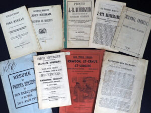 Histoire criminelle : assortiment de publications-chocs. 19e siècle.