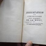 Jacques Benigne-Winslow. Dissertation sur l'incertitude des signes de la mort, et l'abus des enterremens et enbaumemens précipités Paris, 1742.